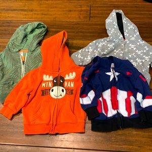 4 zip up sweatshirts